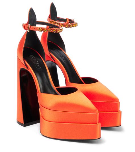 versace heels blue and orange|Versace heels price.